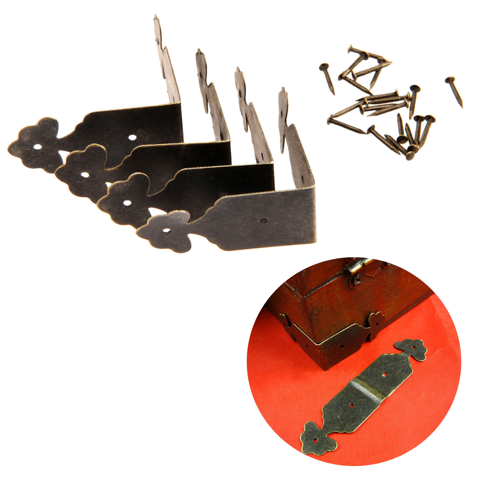 Furniture Hardware Decorative - 4 sztuk dekoracyjne zabezpieczenie narożników żelaza