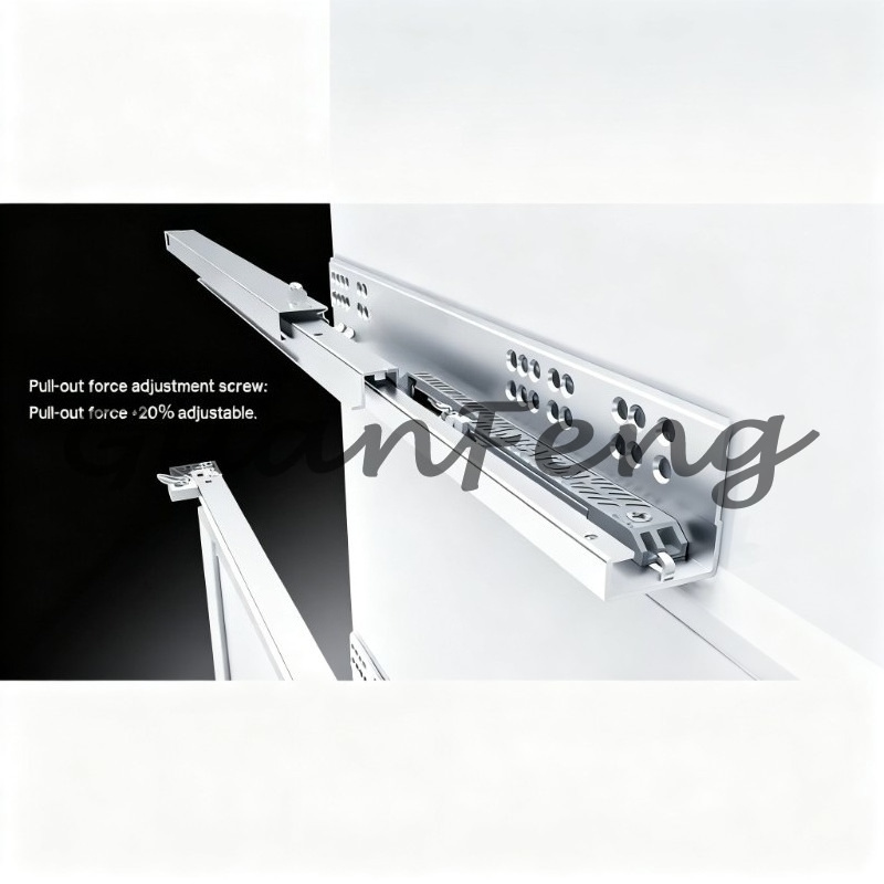Furniture Hardware Handles - Ukryty prowadnik szuflady z uchwytem, dwuczęściowy