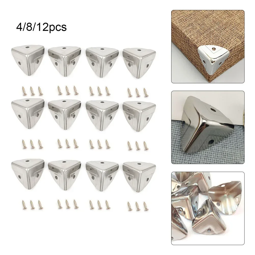 Furniture Hardware Decorative - 4/8/12szt Metalowy ochraniacz narożników skrzynki Drewniany